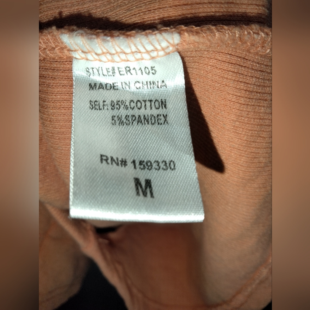 Heyson (Size M) Orange Stretch Ribbed SS Button Down Front Romper (NEW-NWT) - Picture 9 of 14